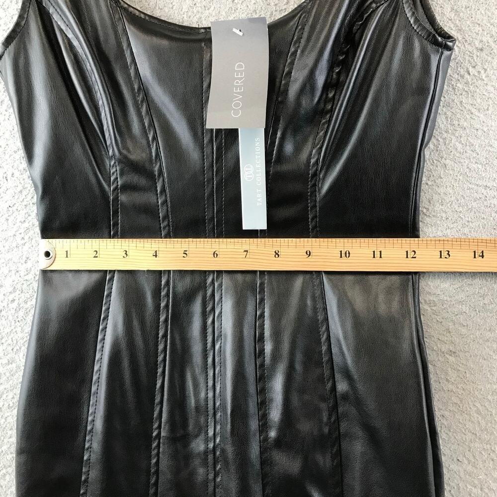 New $221 Tart Anastasia Vegan Leather Dress black size XS‎ - Picture 6 of 12